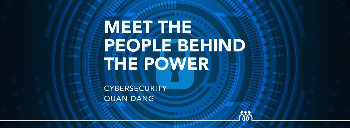 Hero Image: Blue cybersecurity background with title "Meet the People Behind the Power"
