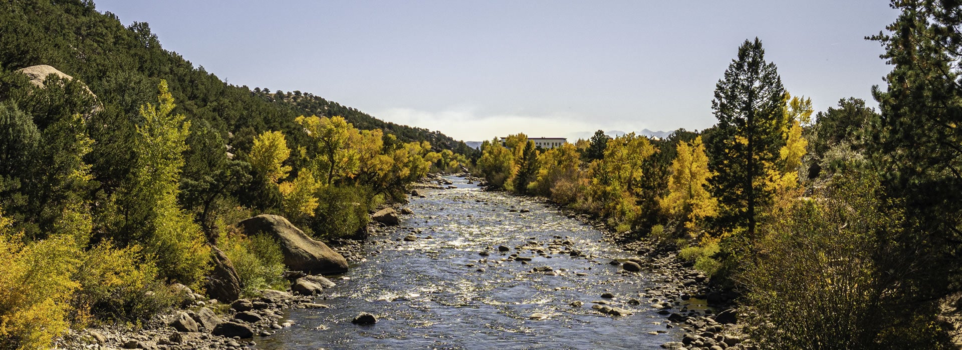 View of river in Buena Vista, Colorado