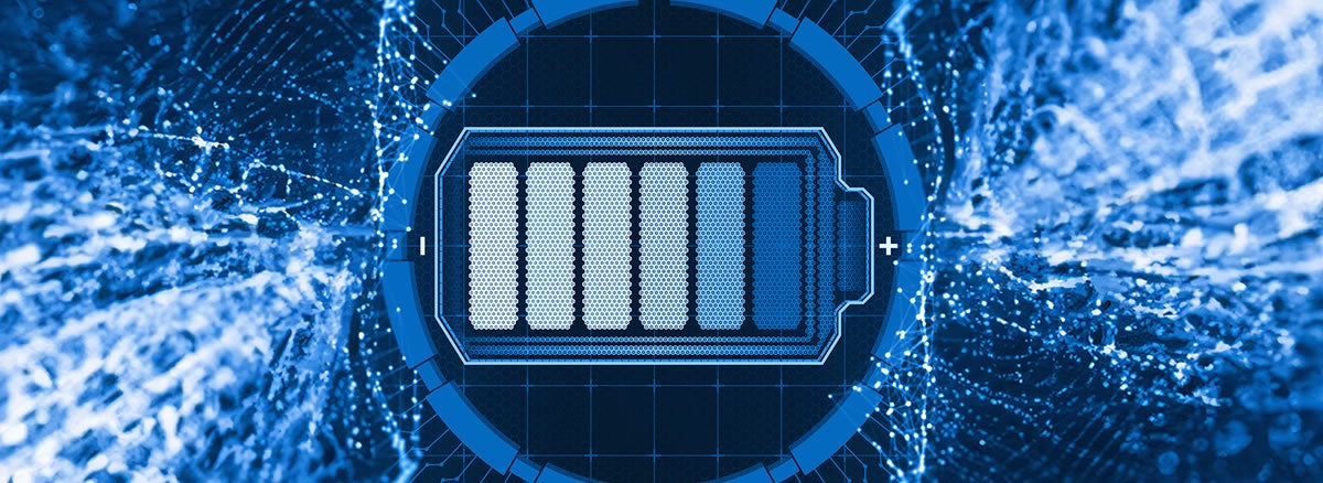 battery icon on electric background