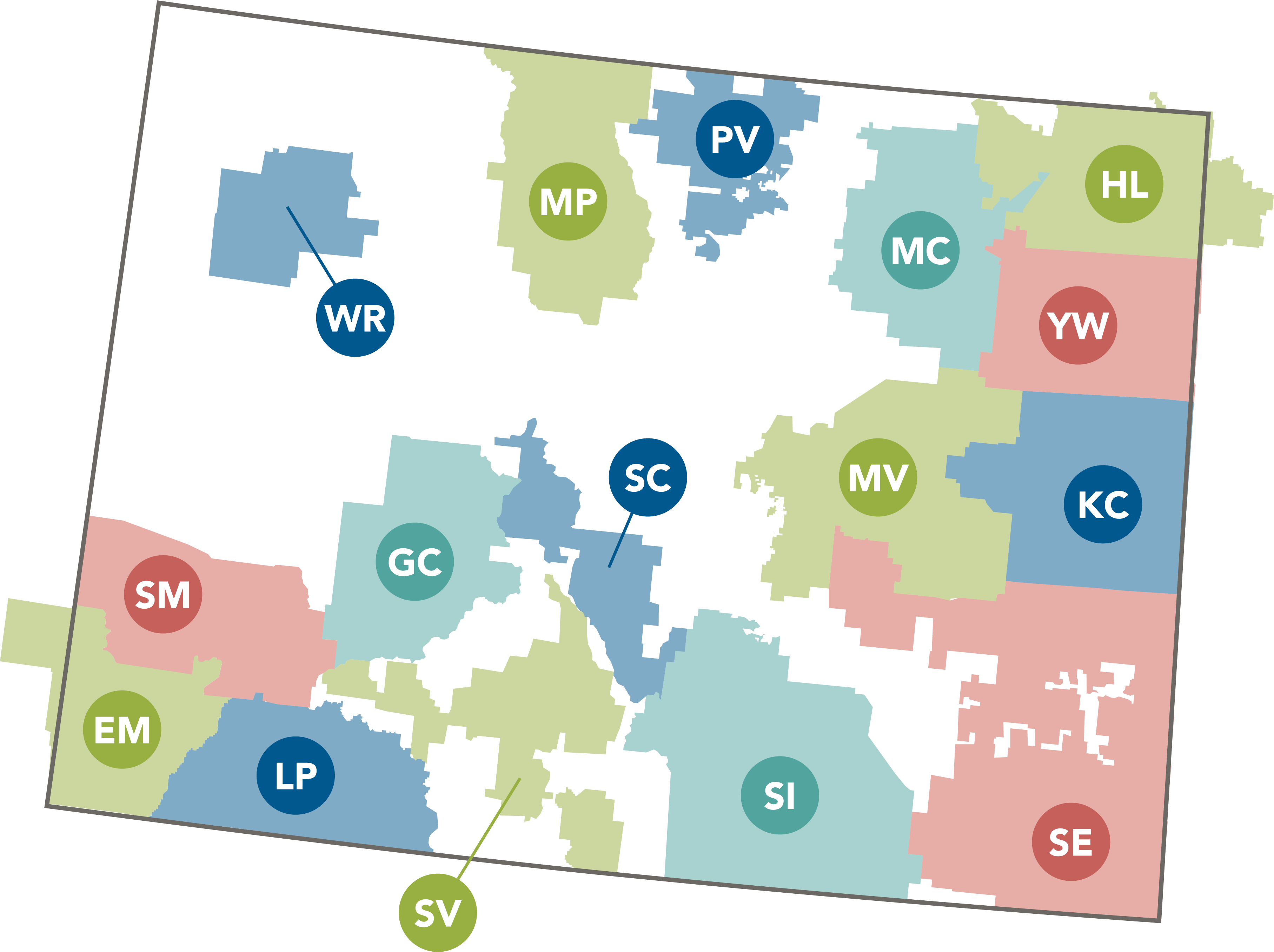 Map of member territories in Colorado