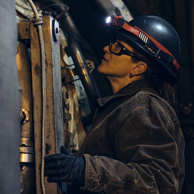 Worker at a machine