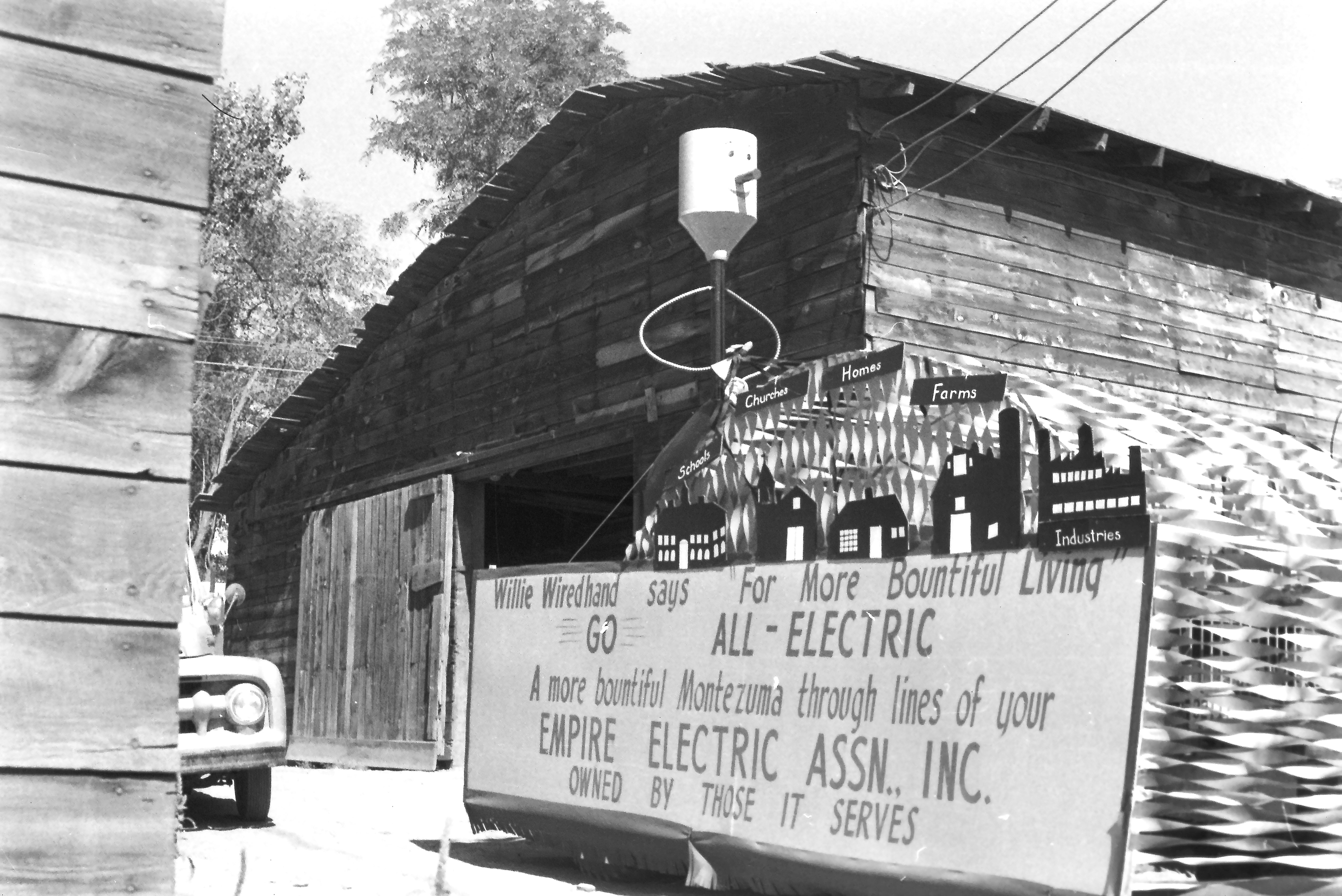 Old image of Empire Electric Association black and white sign