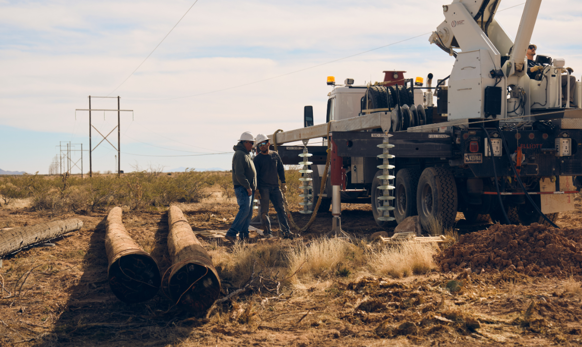 Crew talking on site