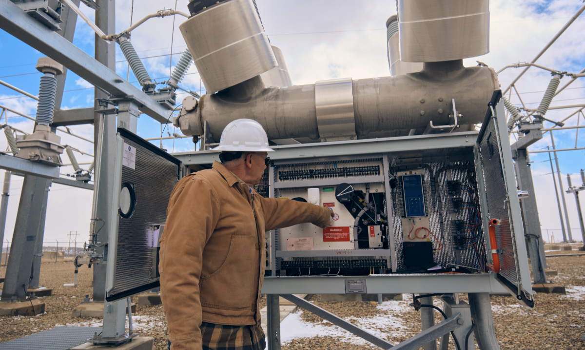 John Swanson looking at data