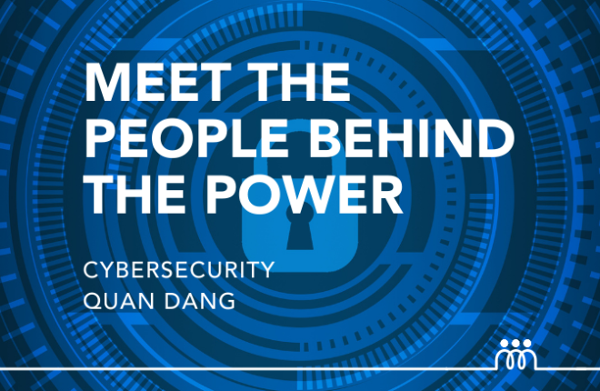 Hero Image: Blue cybersecurity background with title "Meet the People Behind the Power"