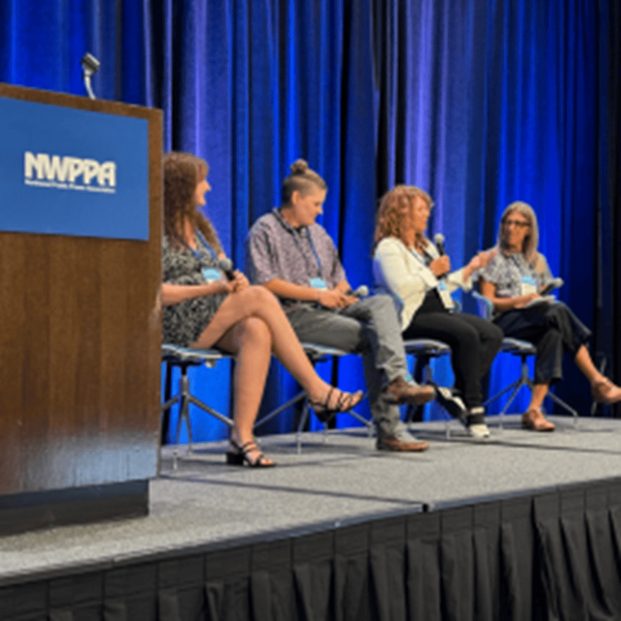 Tri-State’s Vice President for Support Services Terri Marranzino-Ray, second from the right, address the Northwest Public Power Association’s Women in Public Power (WIPP) conference in July.