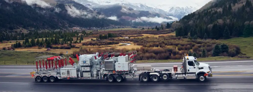 Mobile substation on the road
